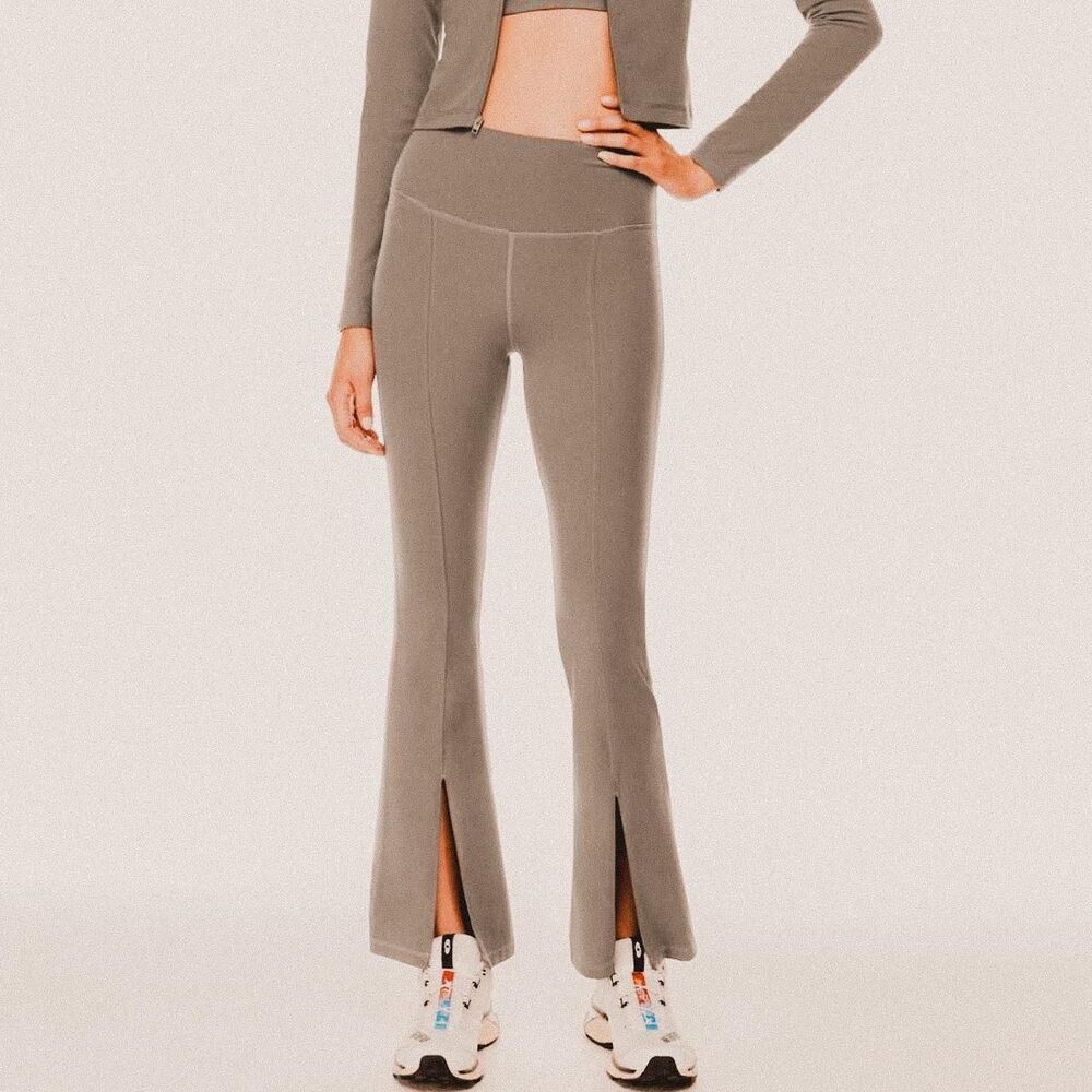 Aritzia TNA Butter™ Atmosphere Hi-Rise Split Flare Leggings Green XL athleisure